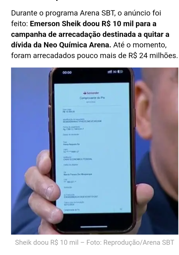 Doa��es para Arena.