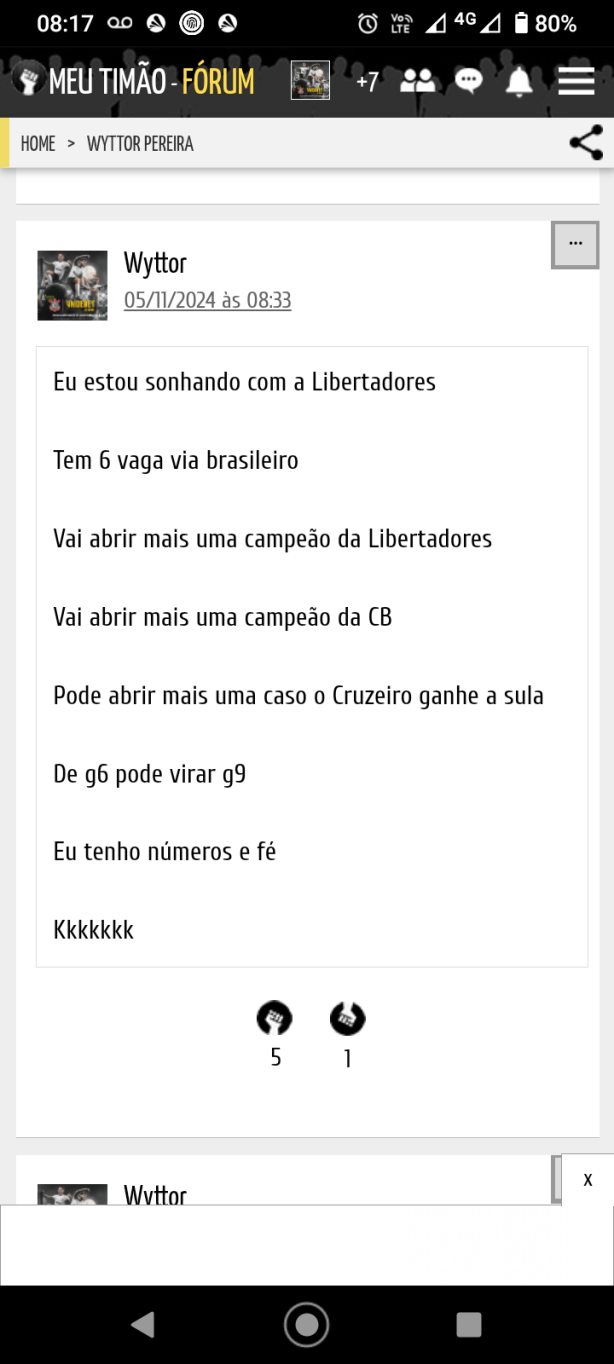 Fui o primeiro a falar isso