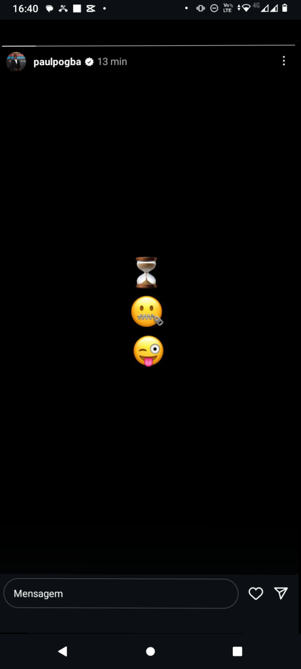 Pogba nos story do insta