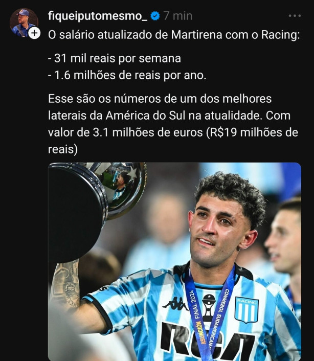 Olha o sal�rio desse Lateral