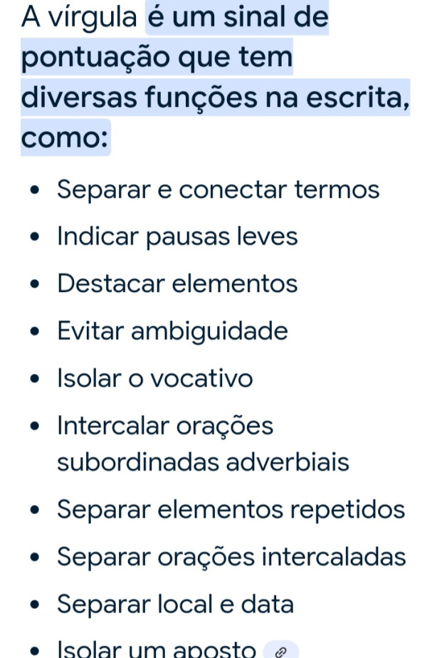 Saiba aqui o que � a v�rgula