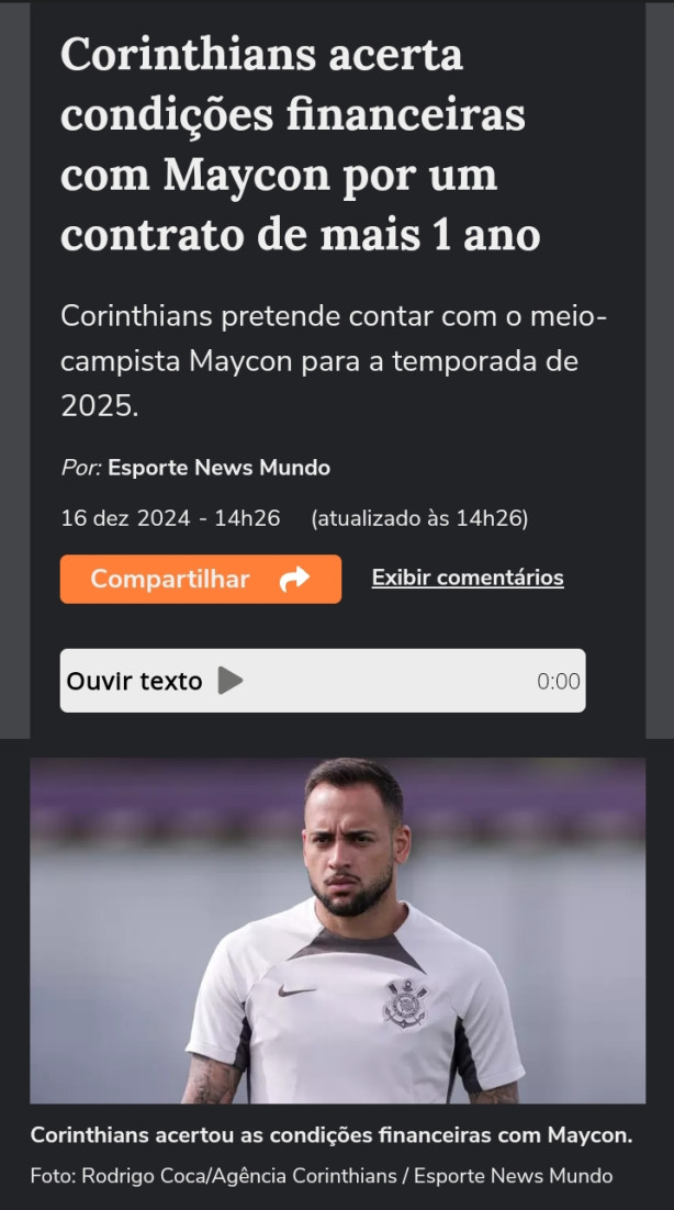 V�o renovar com o Maycon mesmo?