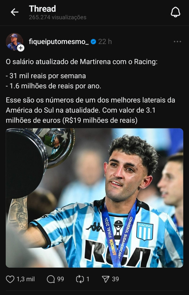 Sobre o Martirena Lateral Direito Racing...