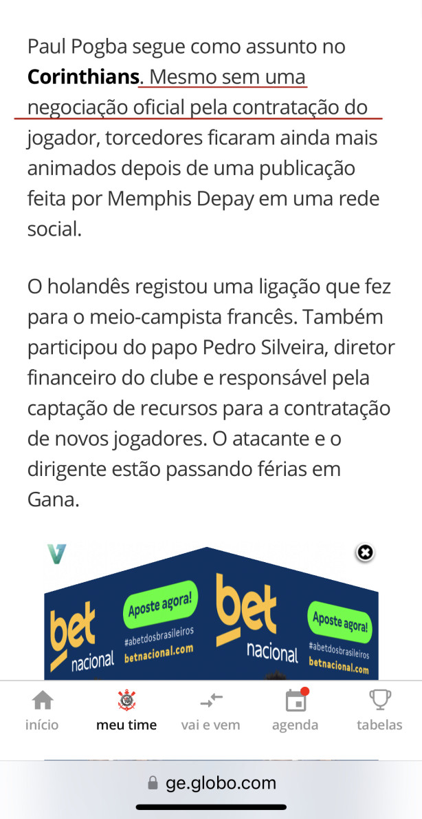 Globo esporte claramente desesperado kkkkkk