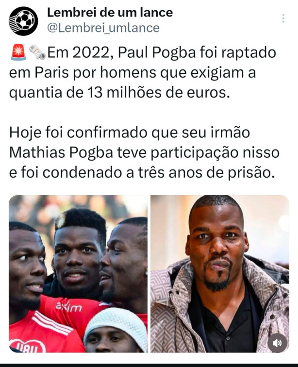 Not�cia triste: Pogba