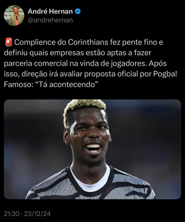 informa��o Andr� Hernan: Pogba
