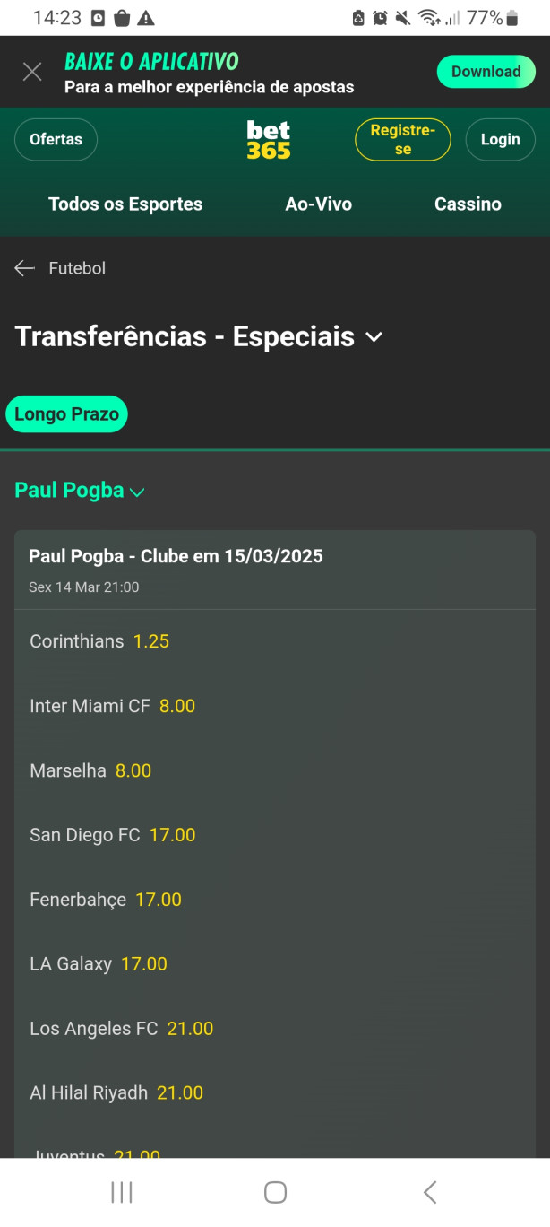 POGBA - 80% de chance (bet365)