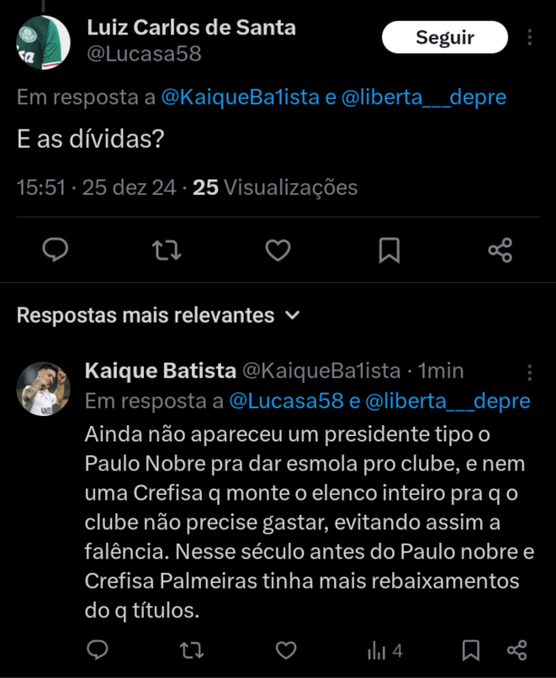 Botando um palmerense em seu devido lugar...