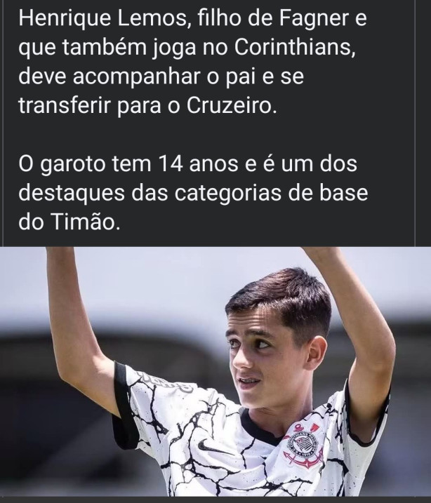 Fagner pode ir mas deixa o moleque!