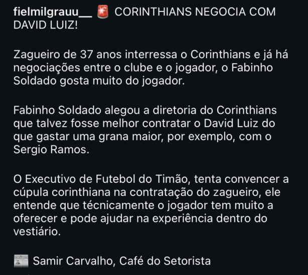 David Luiz n�o, Fabinho Soldado!