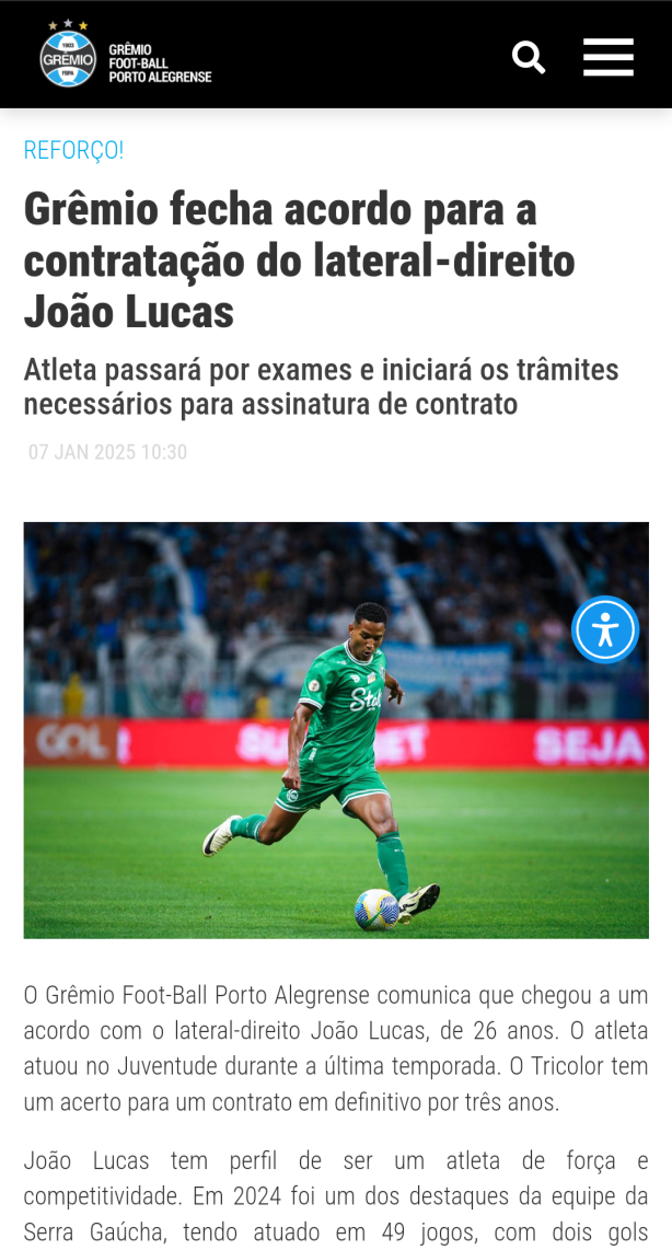 Precisamos de lateral direito