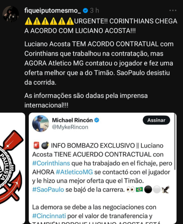 O plano do Corinthians pra usar Luciano Acosta