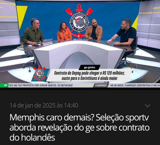 A globo detesta ver Memphis no Corinthians