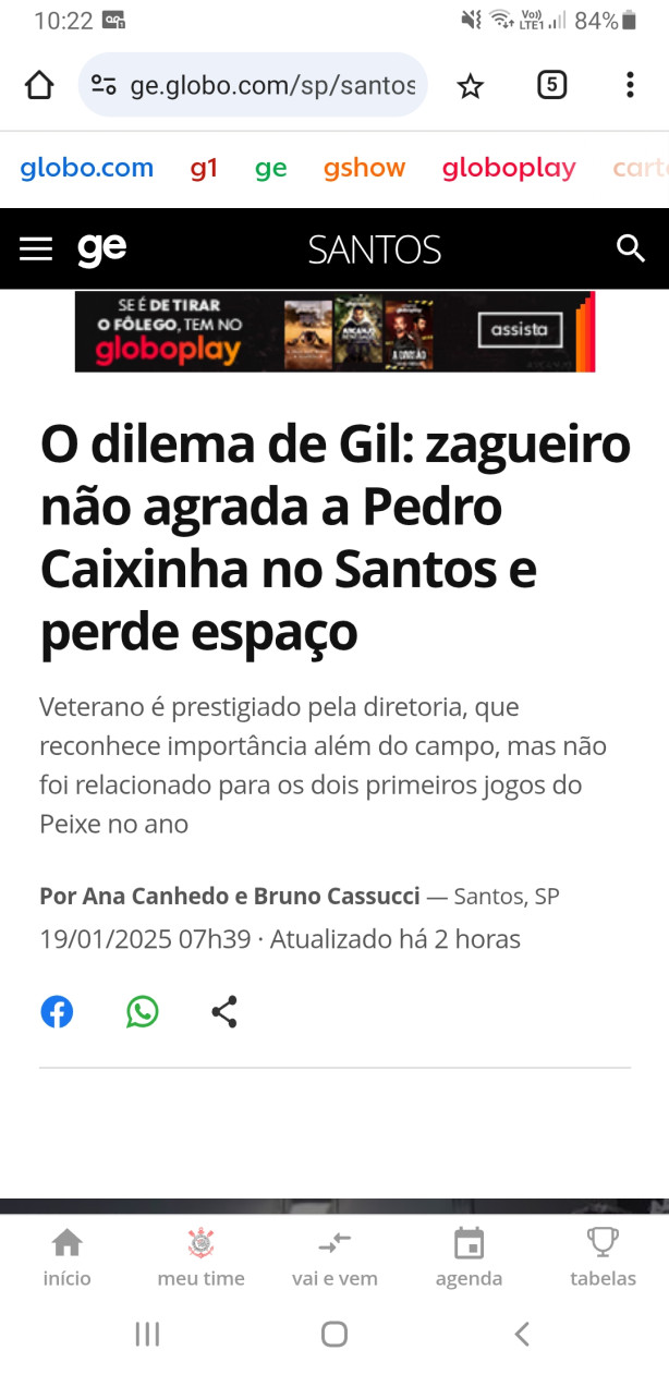 O dilema do zagueiro Gil.