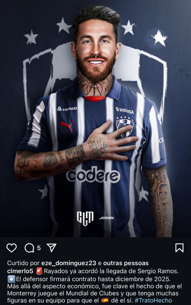 S�RGIO RAMOS - Finalmente fechou com um clube! Vai jogar o mundial