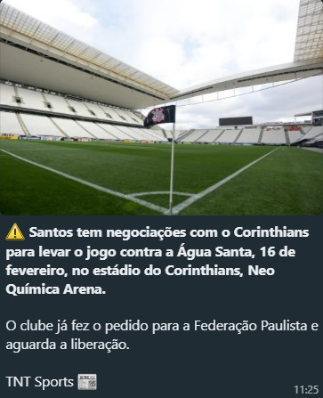 Nada de alugar arena para o Santos novamente...