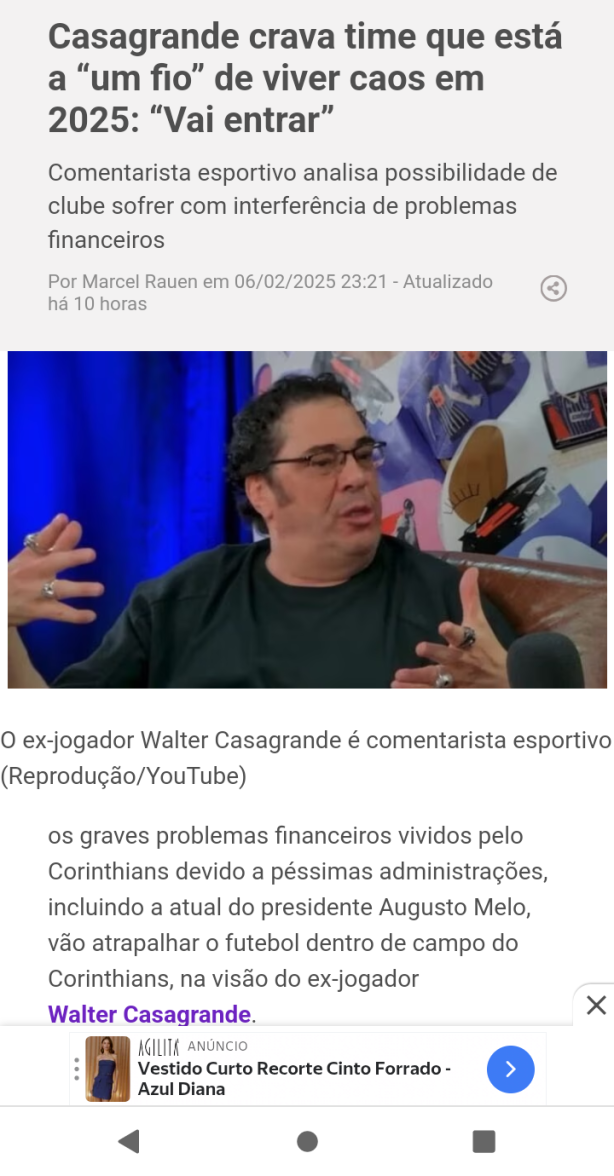 Esse cara na minha opinio no podia mais por os ps dentro do Corinthians