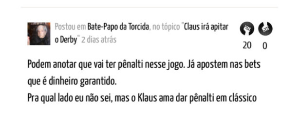 O que o Claus me d de grana quando apita clssico no