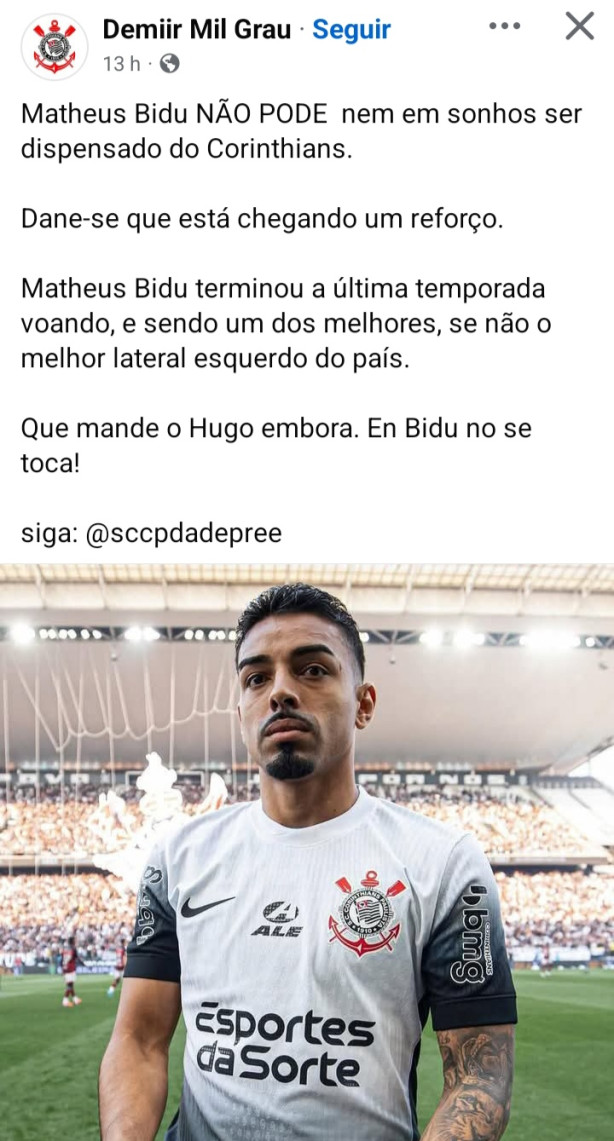 Concordo plenamente, e quem discorda  ant Corinthians sem dvidas.