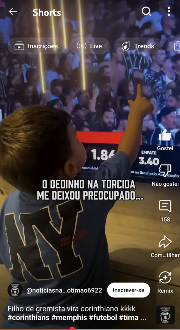 Filho de Gremista vira Corinthiano.