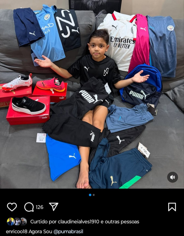 Tenho 6 anos e sou patrocinado pela Puma