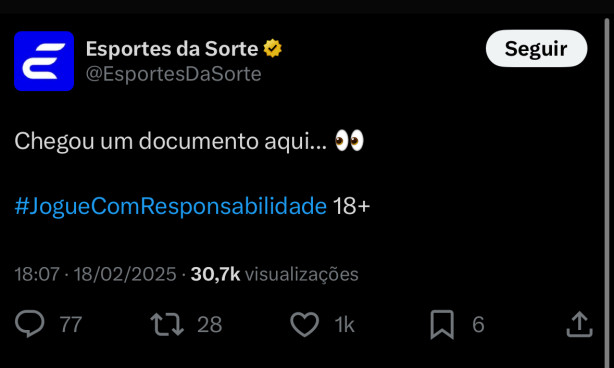 Esportes da sorte no X