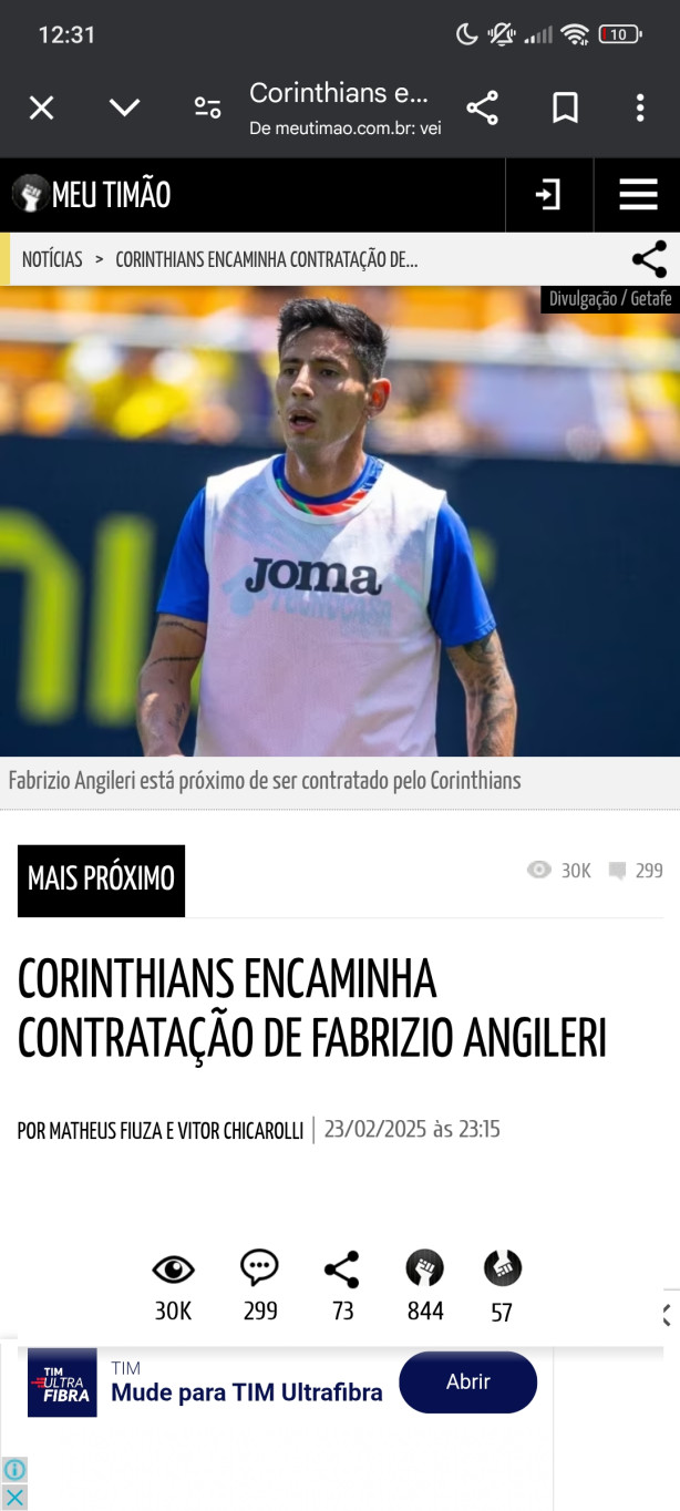 Fabrizio Angileri � do Tim&atilde;o!