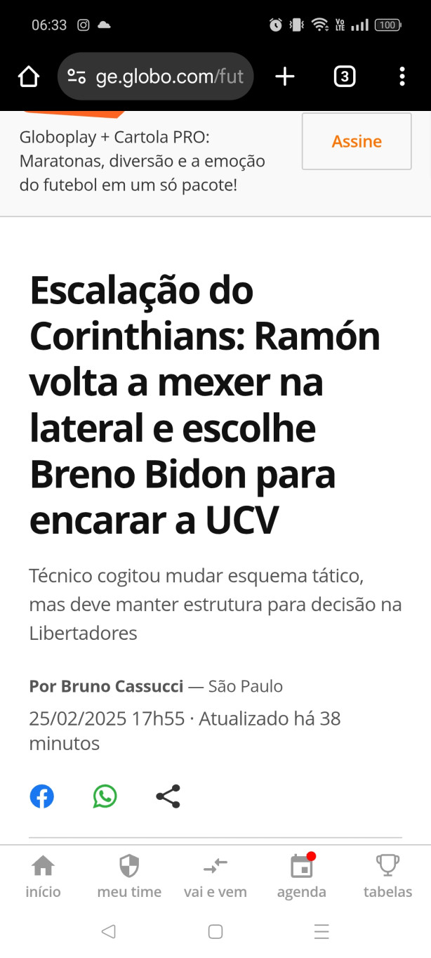 GE : Hugo foi barrado