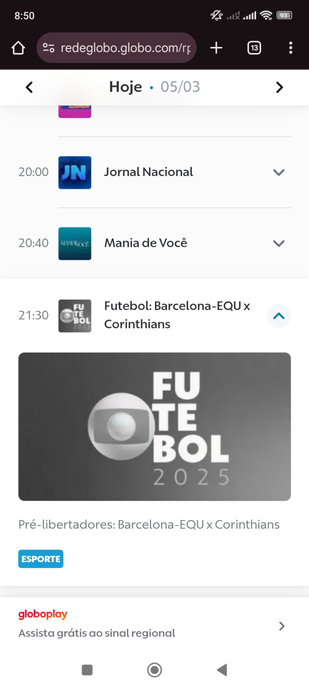 Transmiss�o do jogo no PR