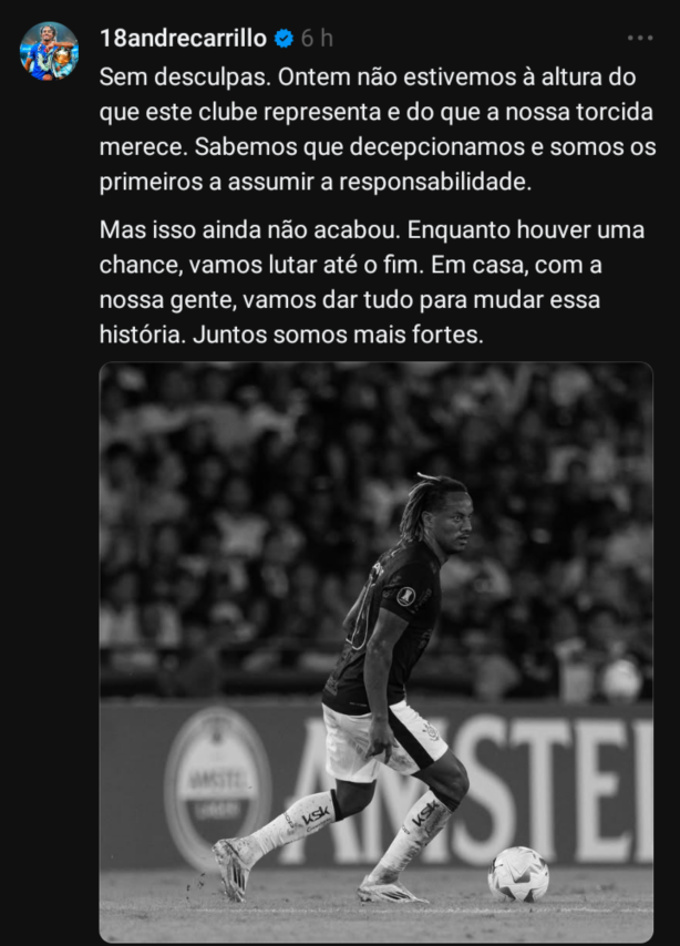 O Carrillo � um dos menos culpados mas esse discurso dele t� batido