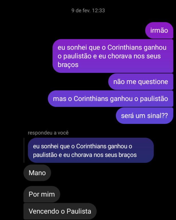 De um corinthiano para os corinthianos.