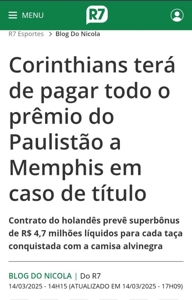 O contrato do Memphis.