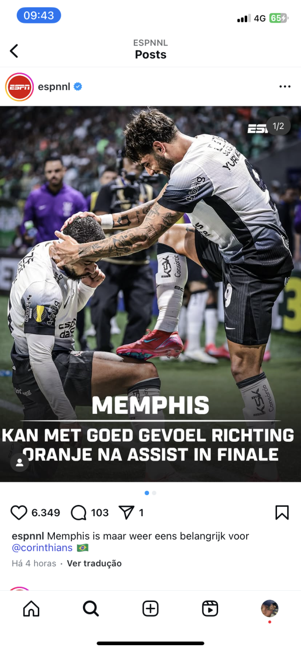 Espn da Holanda destaca assistncia de Memphis