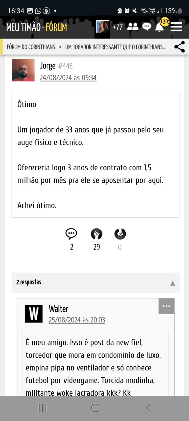 Fui chamado de New Fiel