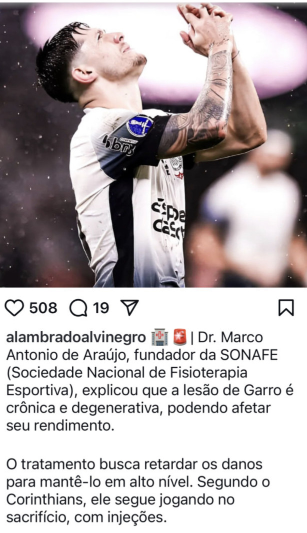 Se for verdade esse papo que a les�o do Garro n�o tem cura
