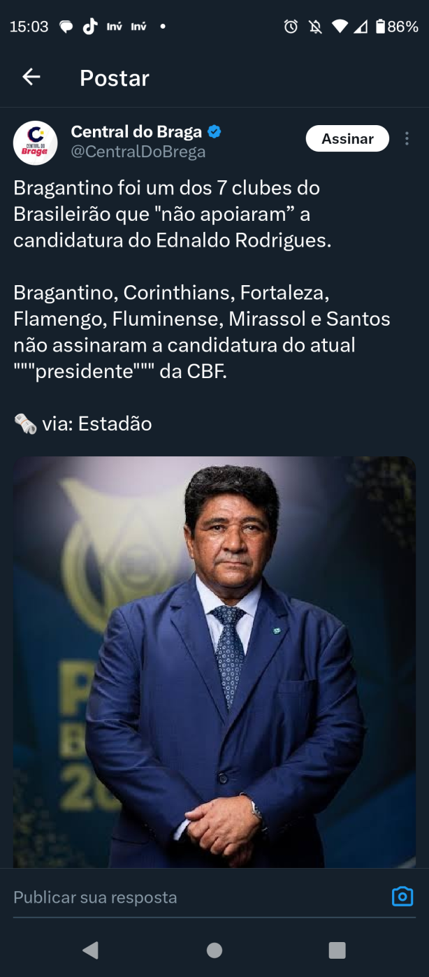 Corinthians foi contra a Reeleio do Ednaldo Rodrigues