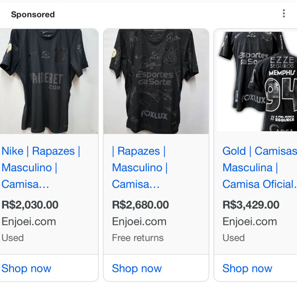 (DVIDA) Sobre camisas oficiais, seja modelo torcedor ou jogador.