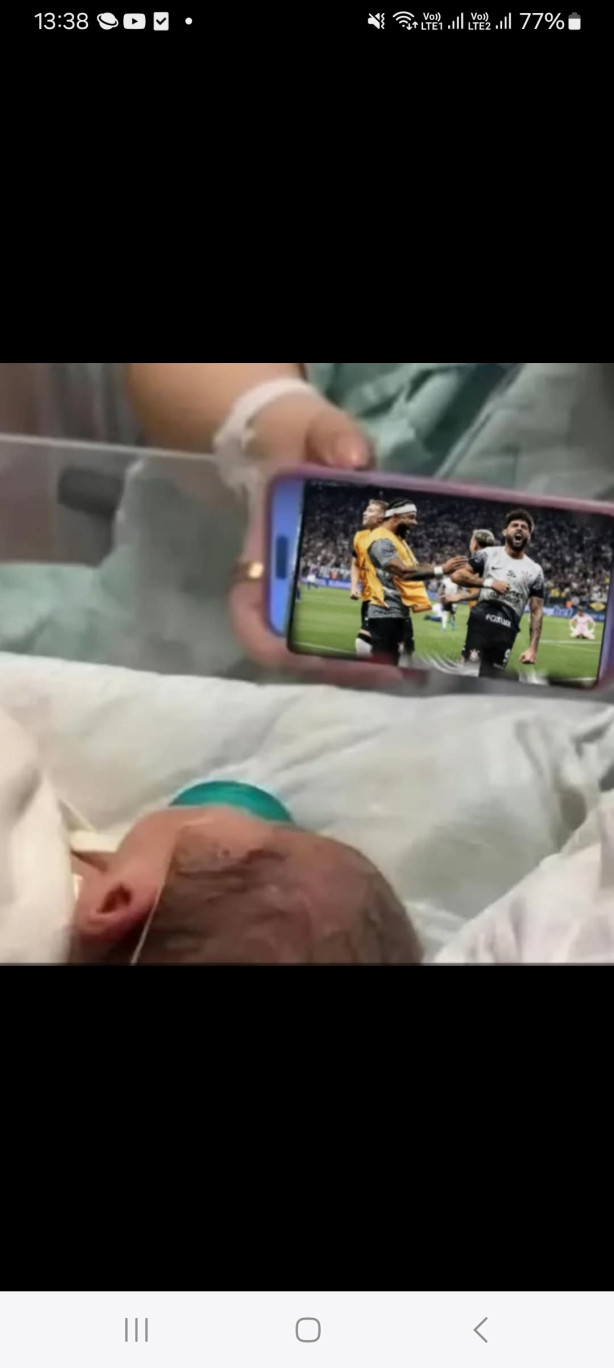 O Corinthiano no seu primeiro dia sendo Pai.