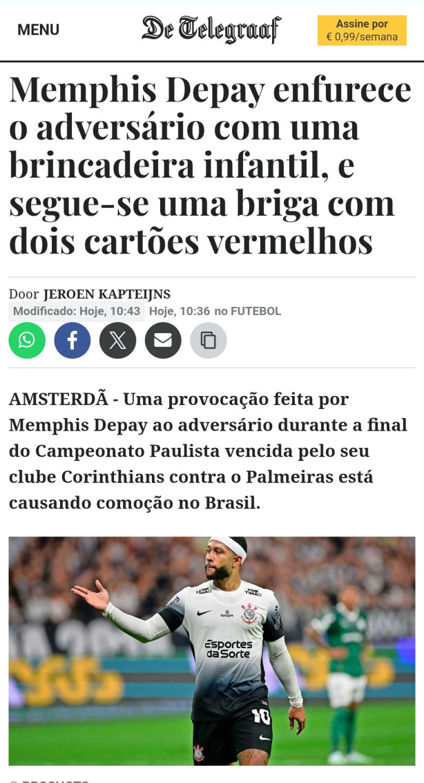olha o destaque da imprensa holandesa