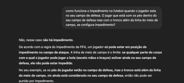 Chatgpt analisando o impedimento do Thales Magno