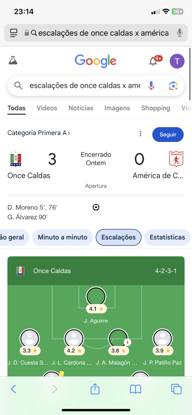 America de cali tomou 3x0