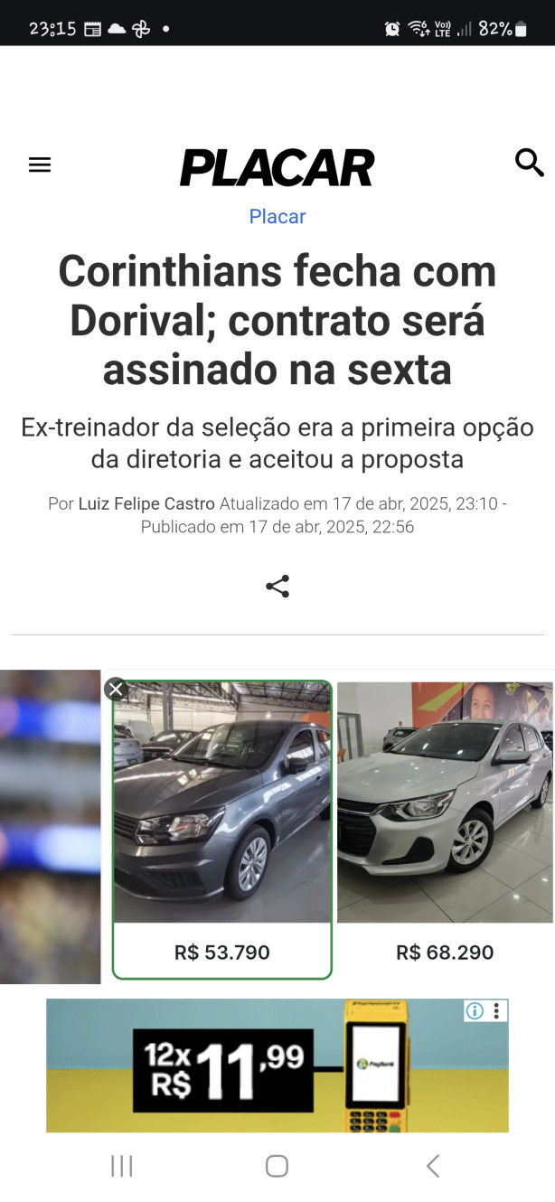 dorival fechou com Tim&atilde;o! Fonte placar!