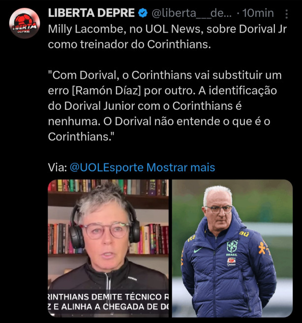 Milei na Comby Destri e Humilha tcnico Dorival