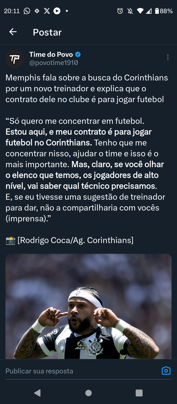 Memphis deu a dica pra diretoria