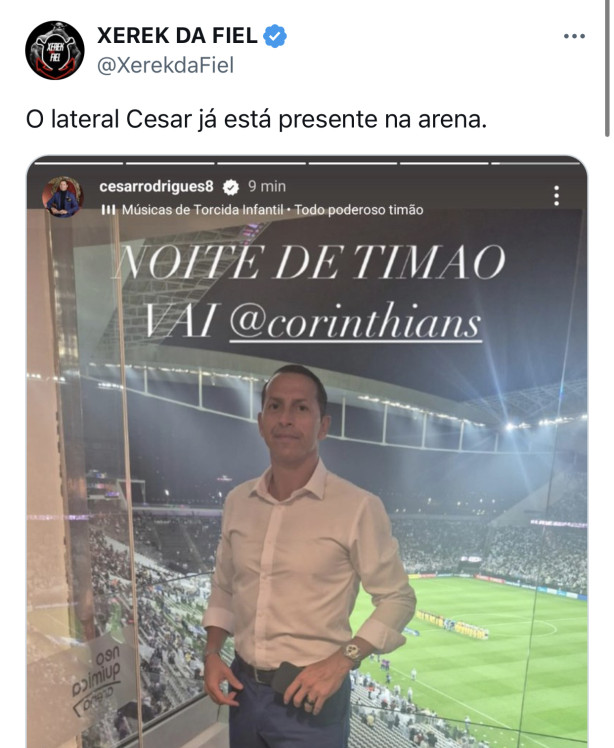 T acontecendo, Csar estava na Neo Qumica Arena!