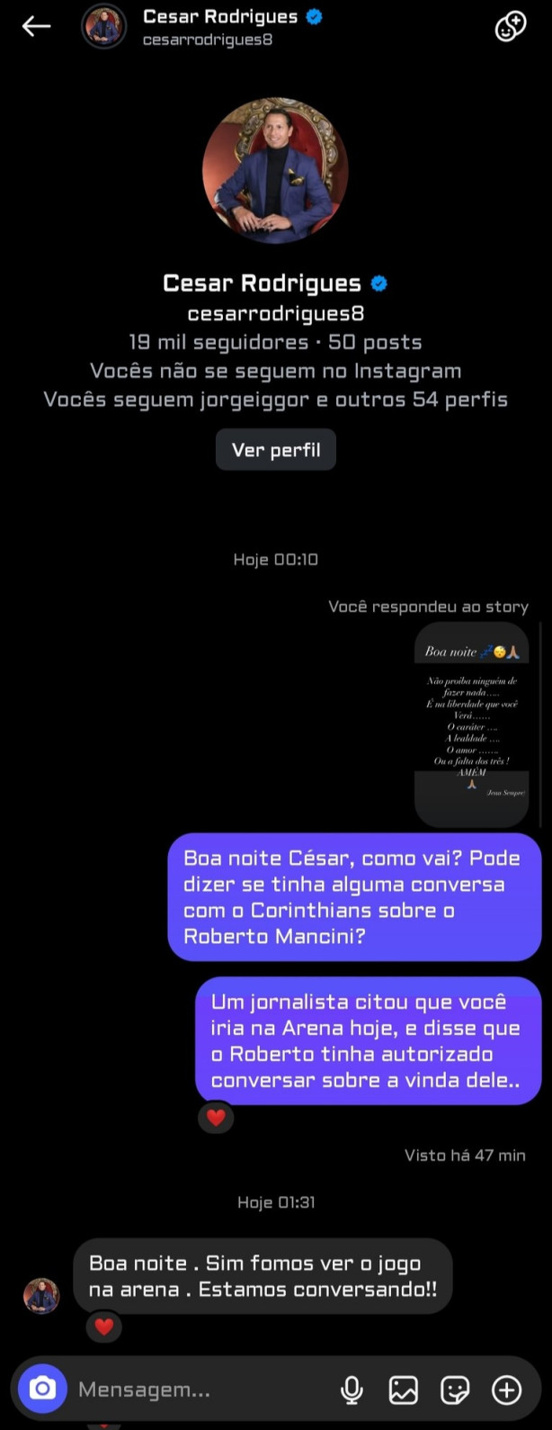 C�sar sobre Roberto Mancini