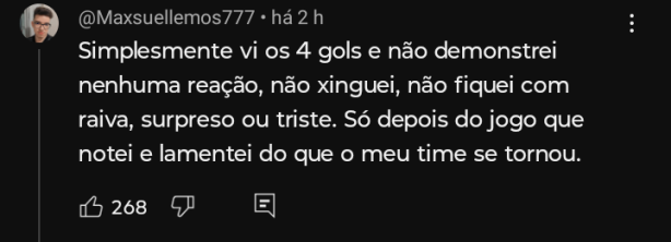 Minha rea��o ontem