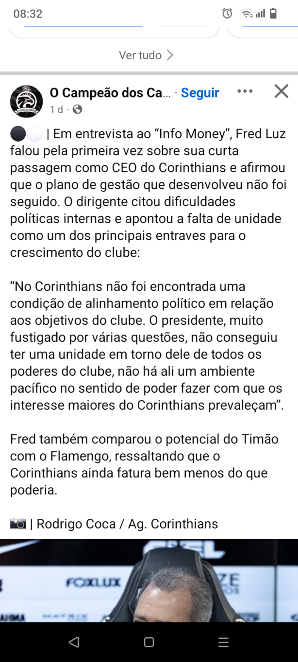 Vcs acreditam que tem algu�m dentro do clube, que torce para o Corinthians?