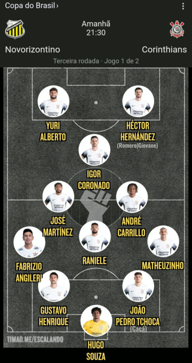 Poss�vel escala��o | Copa do Brasil | Terceira fase