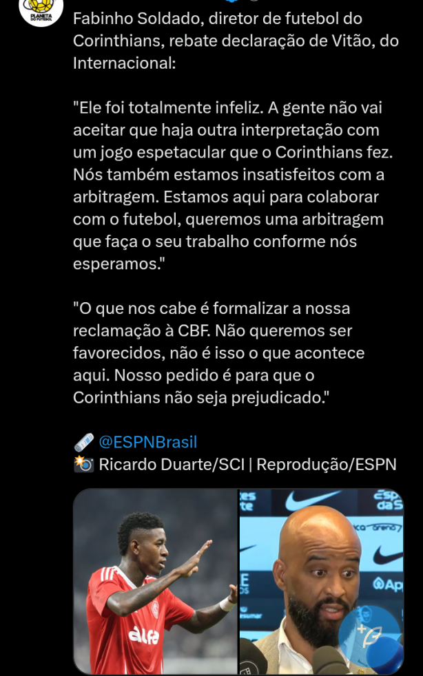 Fabinho Soldado responde "Vit�o" � altura